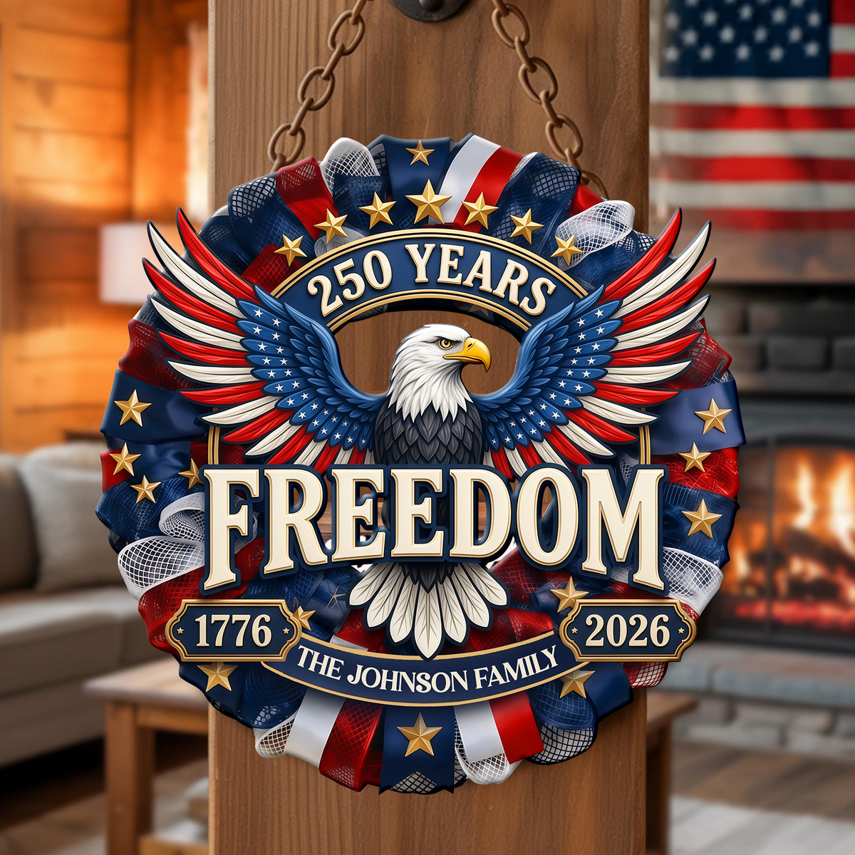 America 250 Years of Freedom 1776–2026 Anniversary Door Sign HA75 920762