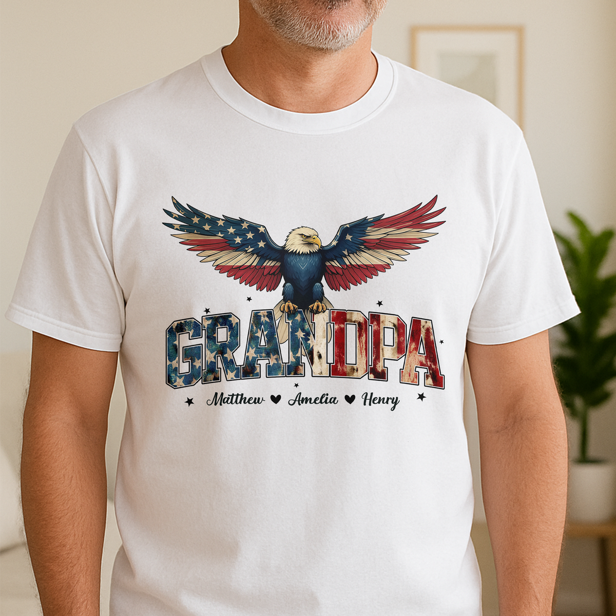 Custom Name America Papa Eagle USA Flag Patriotic Shirt HA75 898948