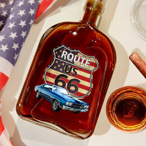 Custom Photo Route US 66 Car Whiskey Bottle HA75 897812