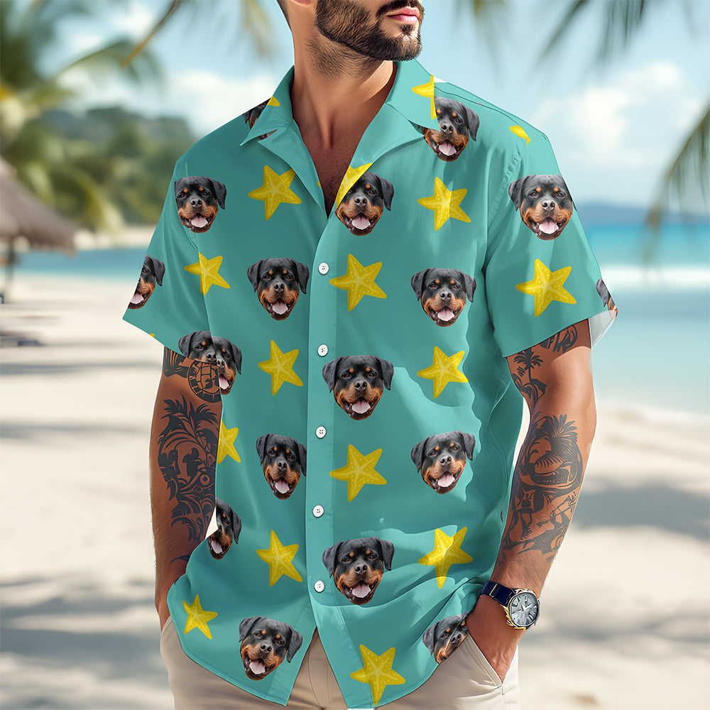 Custom Face Photo With Icon Hawaii shirt Gift For Dog Lovers CH07 911014