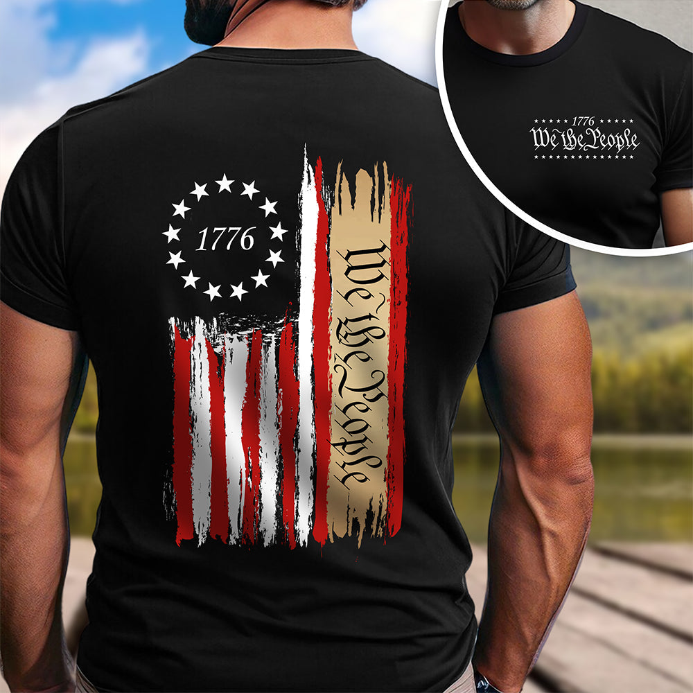 We The People America 250th Birthday US Flag Back & Front Dark Shirt CH07 910530