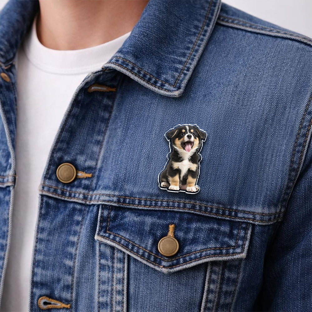 Custom Photo Dog Cat Acrylic Pin Gift For Dog Cat Lovers HA75 921060