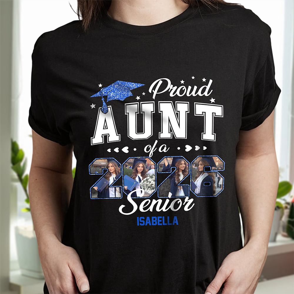 Custom Photo Proud Family Of A 2026 Senior Graduation Dark Shirt HA75 920478