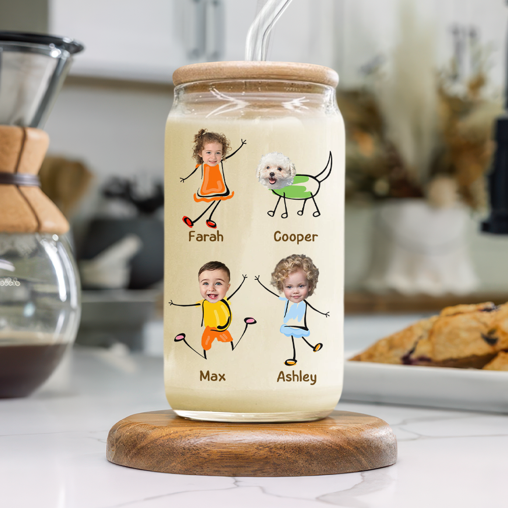 Happy Mother's Day Custom Photo From The Reasons You Drink Glass Can With Lid HO82 893576