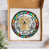 Custom Dog Portrait Photo With Sunflower Memorial Stained Glass Suncatcher, Sympathy Gifts, Pet Loss Gift HO82 894330