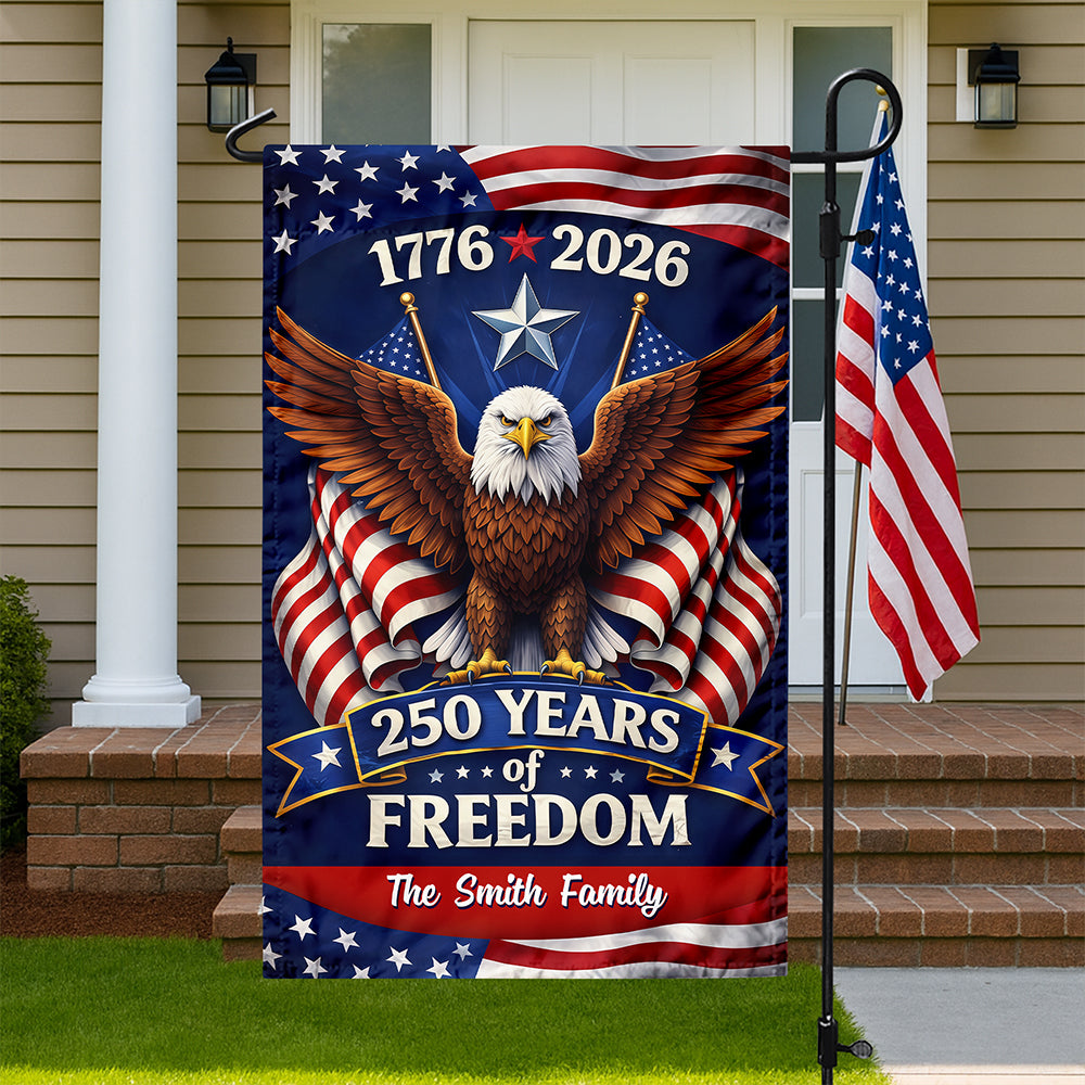Custom Family Name America 250 Years Of Freedom 1776-2026 Eagle Garden Flag CH07 910648