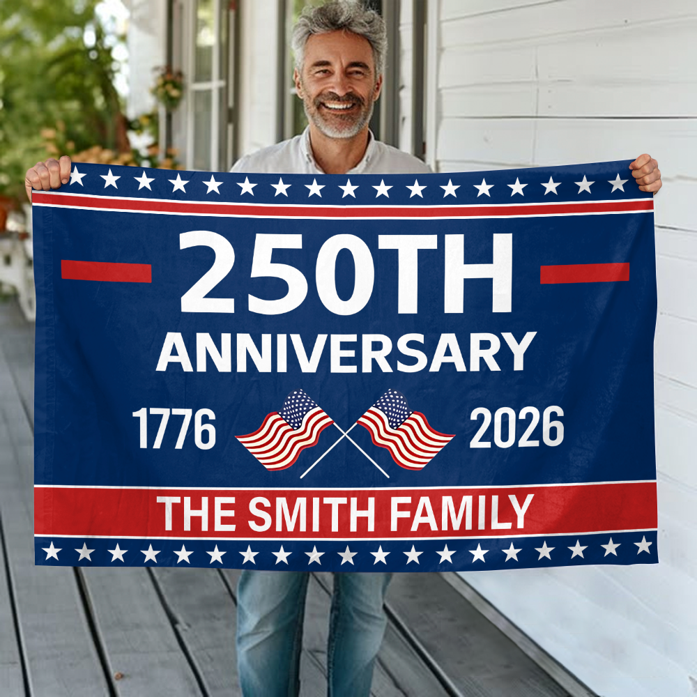 Custom Family Name 250th Anniversary 1776-2026 House Flag HA75 921142