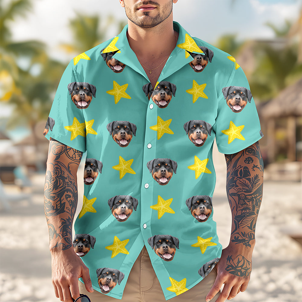 Custom Face Photo With Icon Hawaii shirt Gift For Dog Lovers CH07 911014