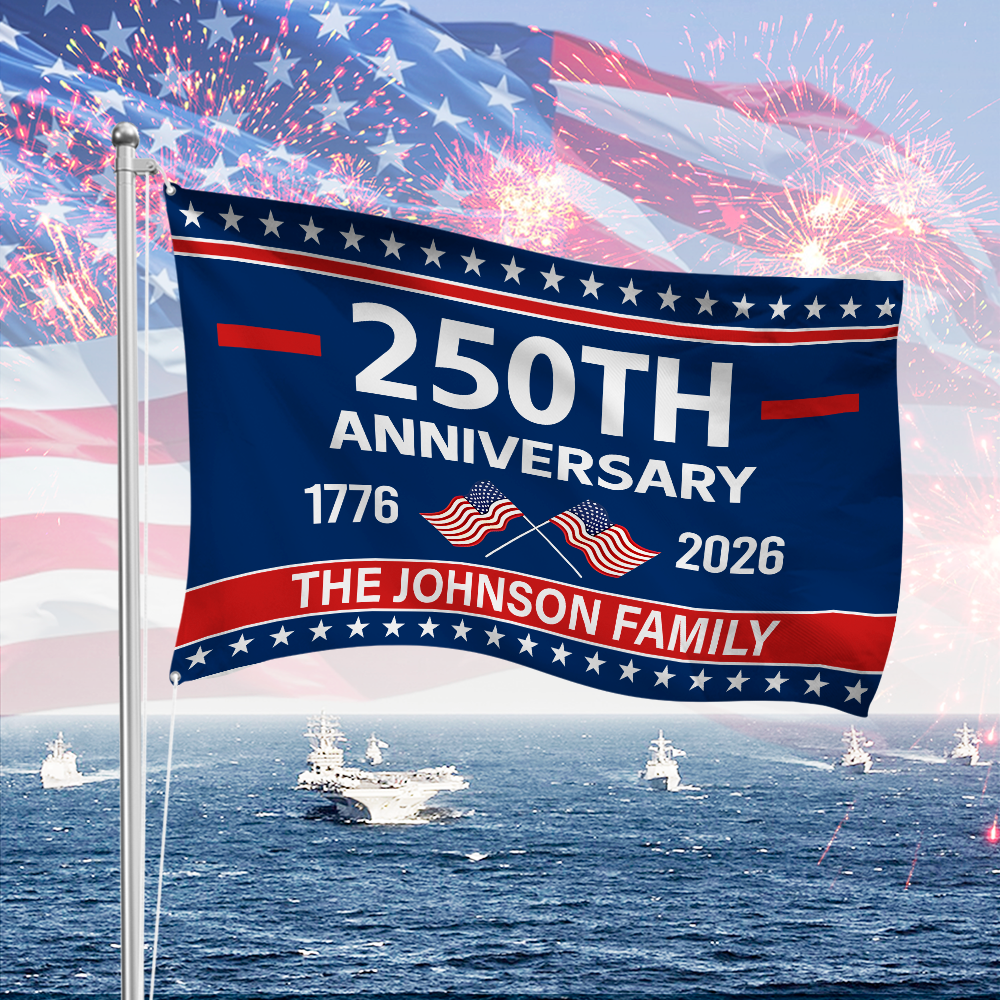 Custom Family Name 250th Anniversary 1776-2026 House Flag HA75 921142