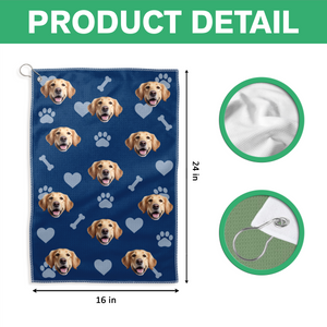 Custom Dog Photo With Bone Icon For Sport Player Golf Towel TH10 894131