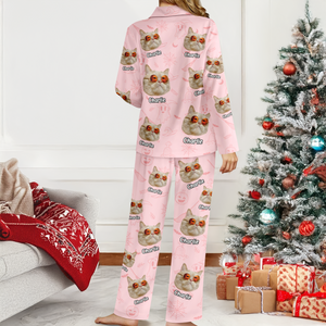 Custom Cat Photo Halloween Season Pajamas For Cat Lovers TH10 896131