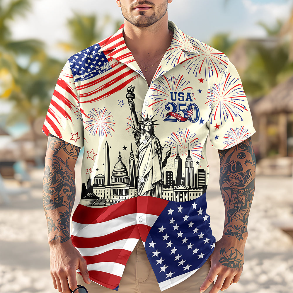 Personalized Statue of Liberty - USA 250th Anniversary Patriotic Hawaii Shirt HA75 921622