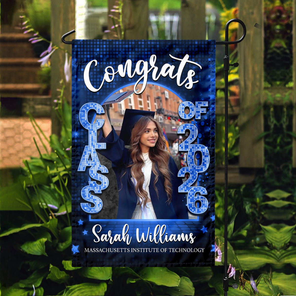 Custom Photo Class of 2026 Graduation Garden Flag, Personalized Congrats Grad Outdoor Decor HO82 901884