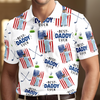 Custom Photo Best Dad Ever American Flag Polo Shirt - Father's Day Gift for Golfer HA75 921112