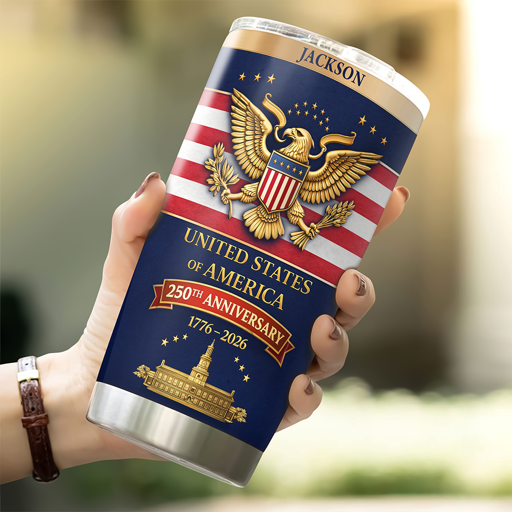 Custom Name USA 250th Anniversary 1776-2026 Fat Tumbler TH10 898905