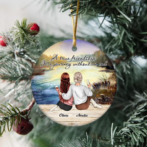 A True Friendship Is A Journey Without An End Personalized Ceramic Ornament HA75 897444