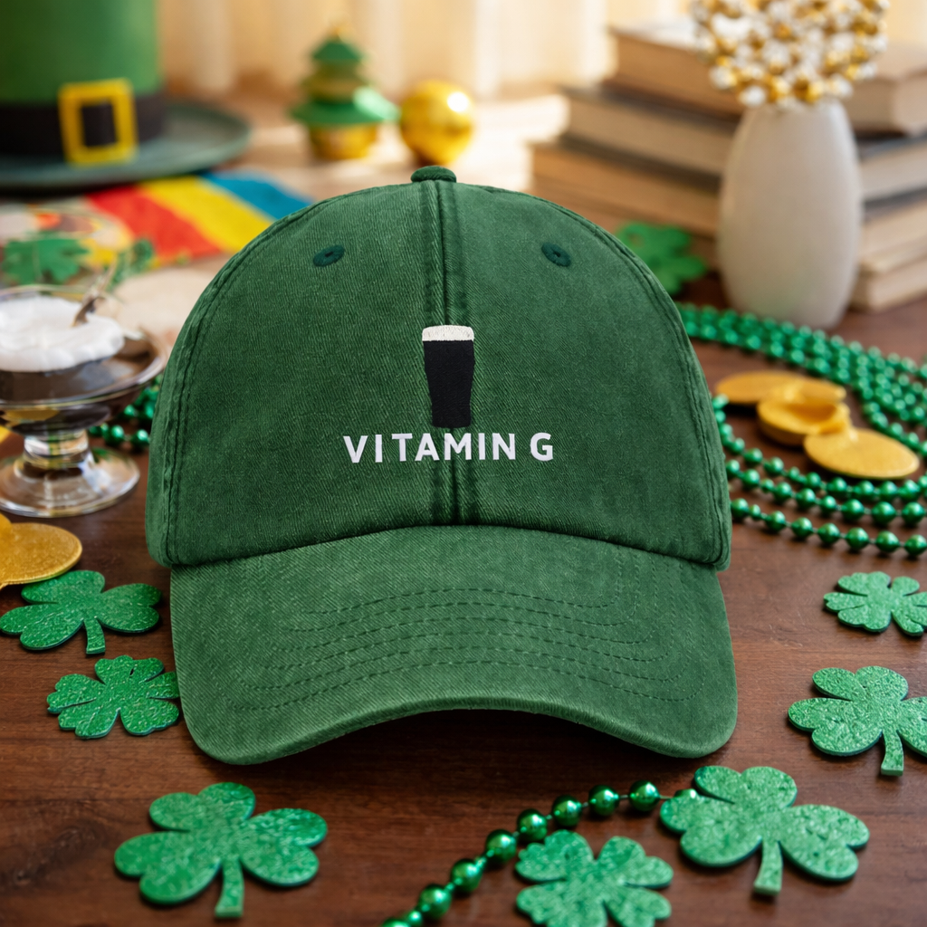 Vitamin G St. Patrick's Day Funny Frat Beer Drinking Embroidered Baseball Cap HA75 920552
