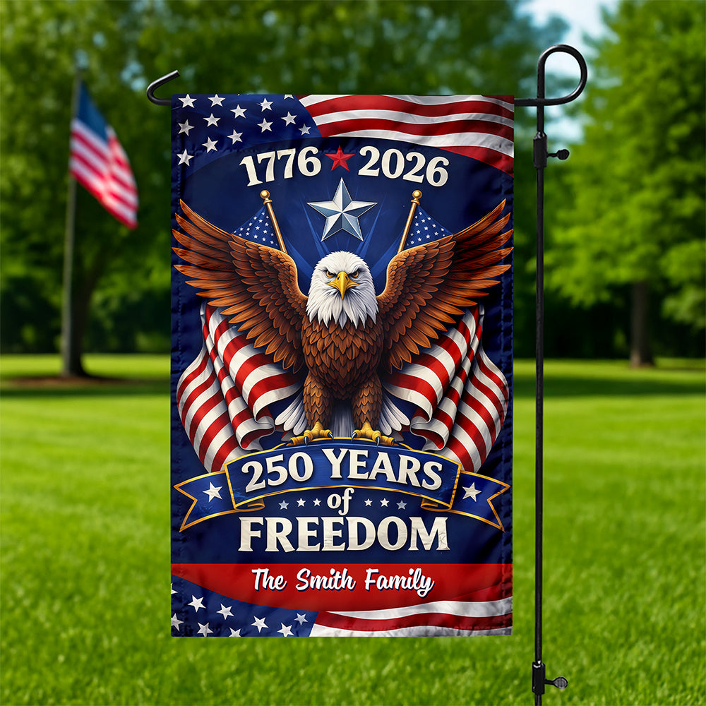 Custom Family Name America 250 Years Of Freedom 1776-2026 Eagle Garden Flag CH07 910648