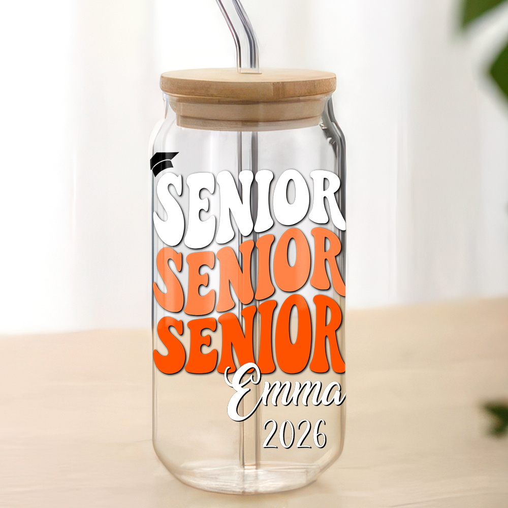 Custom Name Senior Glass Can Graduation Gift TH10 898333