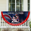 Custom Family Name American Pride Patriotic 250th Anniversary Eagle 1776–2026 Non-pleated Fan Flag HO82 901312