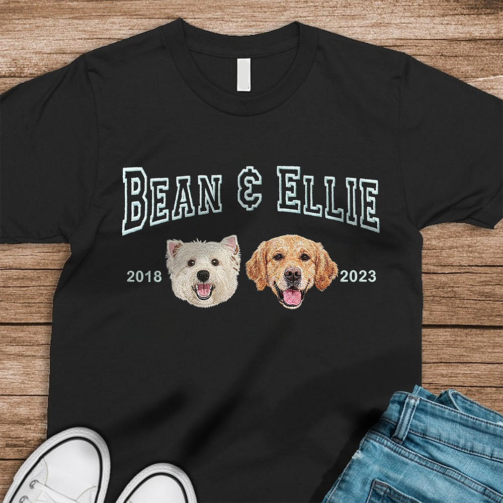 Custom Pet Portrait Embroidered Shirt – Personalized Gift for Dog Lovers, Pet Owners, Dog Moms LM32 899761