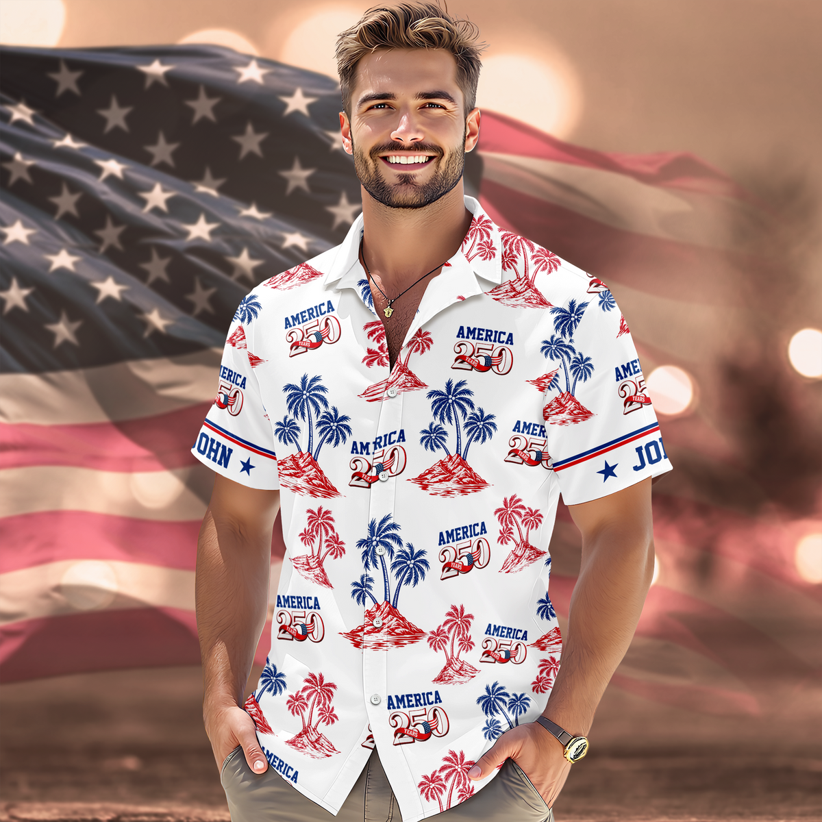 Custom Name America 250 Years Anniversary Hawaii Shirt TH10 898601