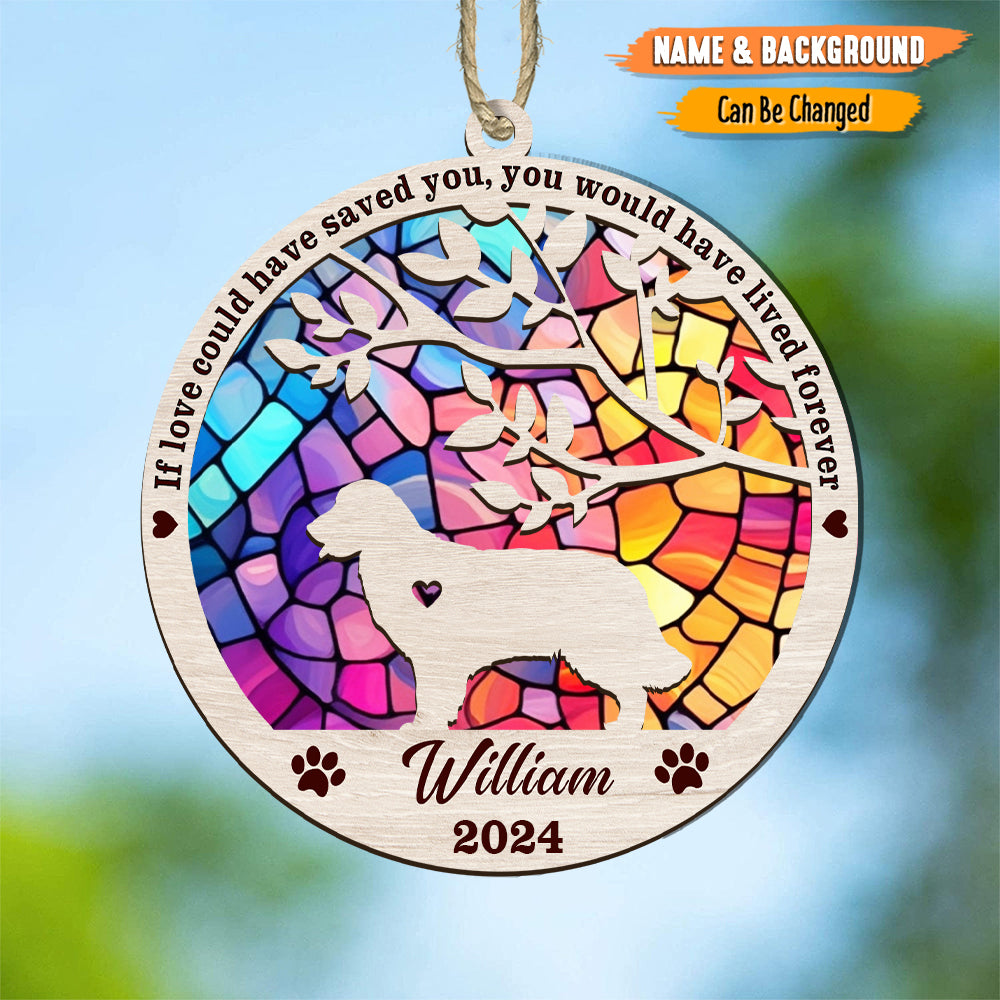 You Left Paw Prints On My Heart Dog Memorial Suncatcher Personalized Gift TA29 889689