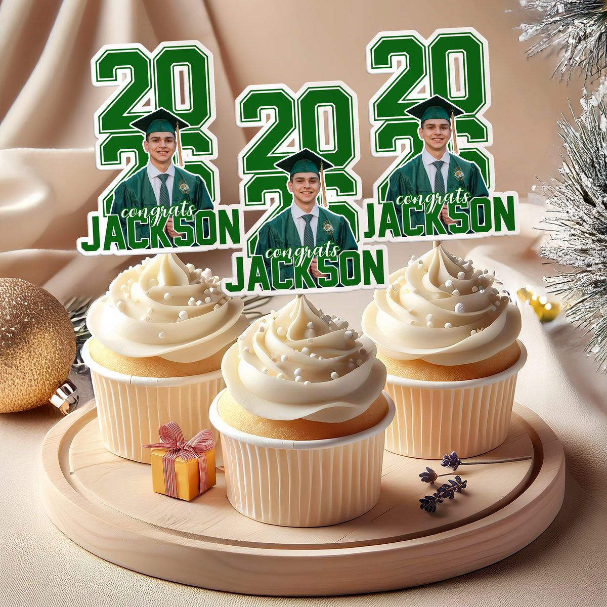 Custom Photo Class Of 2026 Graduation Cupcake Toppers HA75 920050