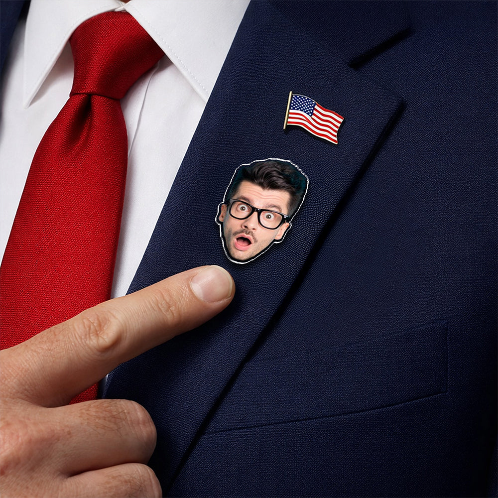 Custom Funny Face Acrylic Pin Family, Friends, Couple Gifts HA75 920898