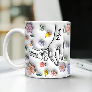 Hold My Hand, Hold My Heart  Personalized Family 3D Inflated Effect Printed Mug HA75 897128