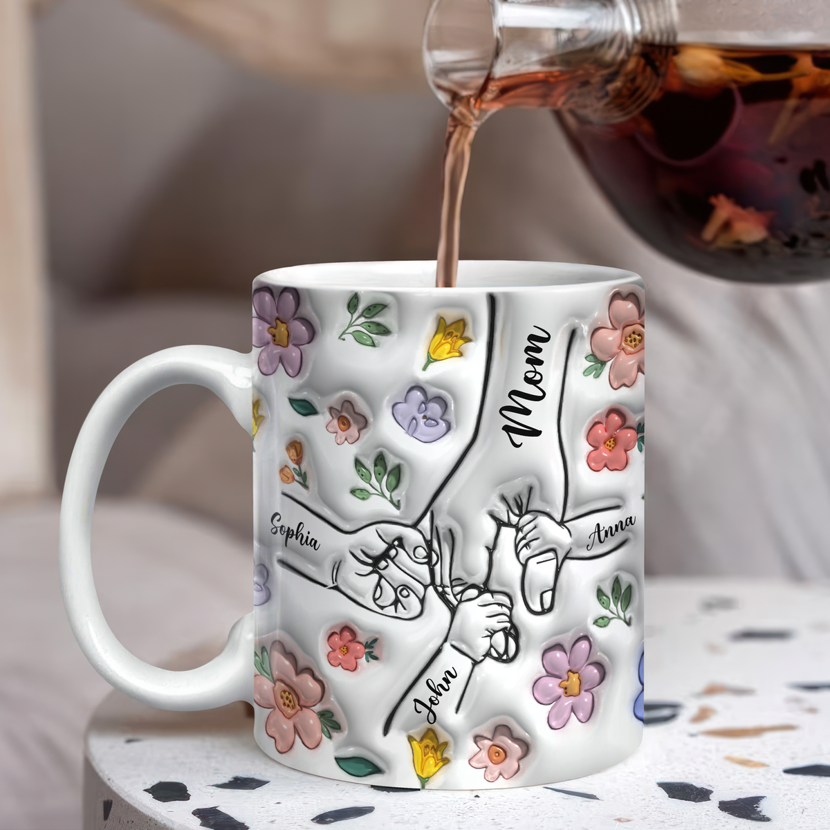 Hold My Hand, Hold My Heart  Personalized Family 3D Inflated Effect Printed Mug HA75 897128