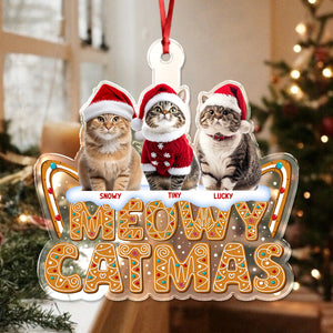Custom Photo Meowy Catmas Acrylic Ornament HO82 900702