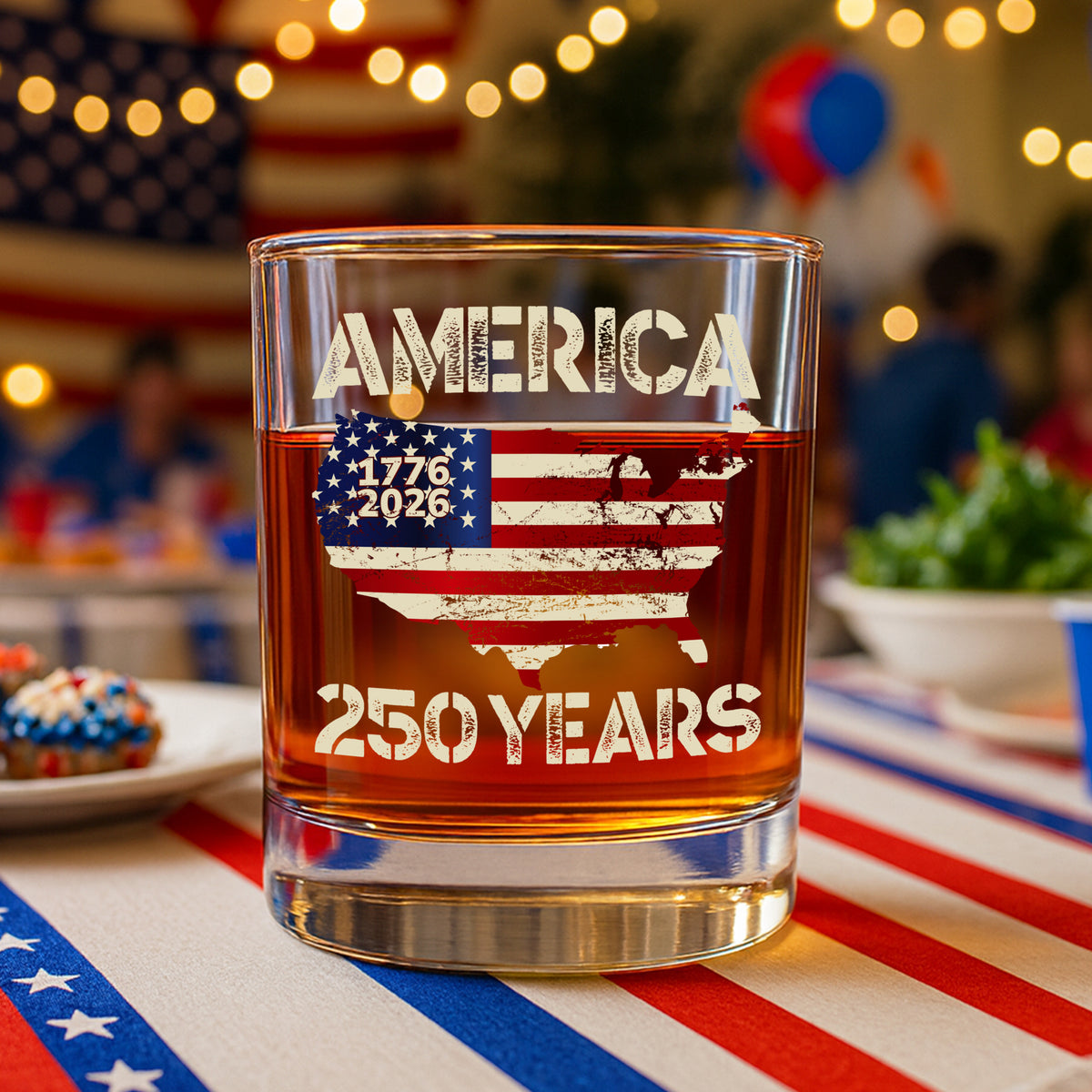 250 Years America Anniversary 250th Independence Day Whiskey Glass HA75 897356