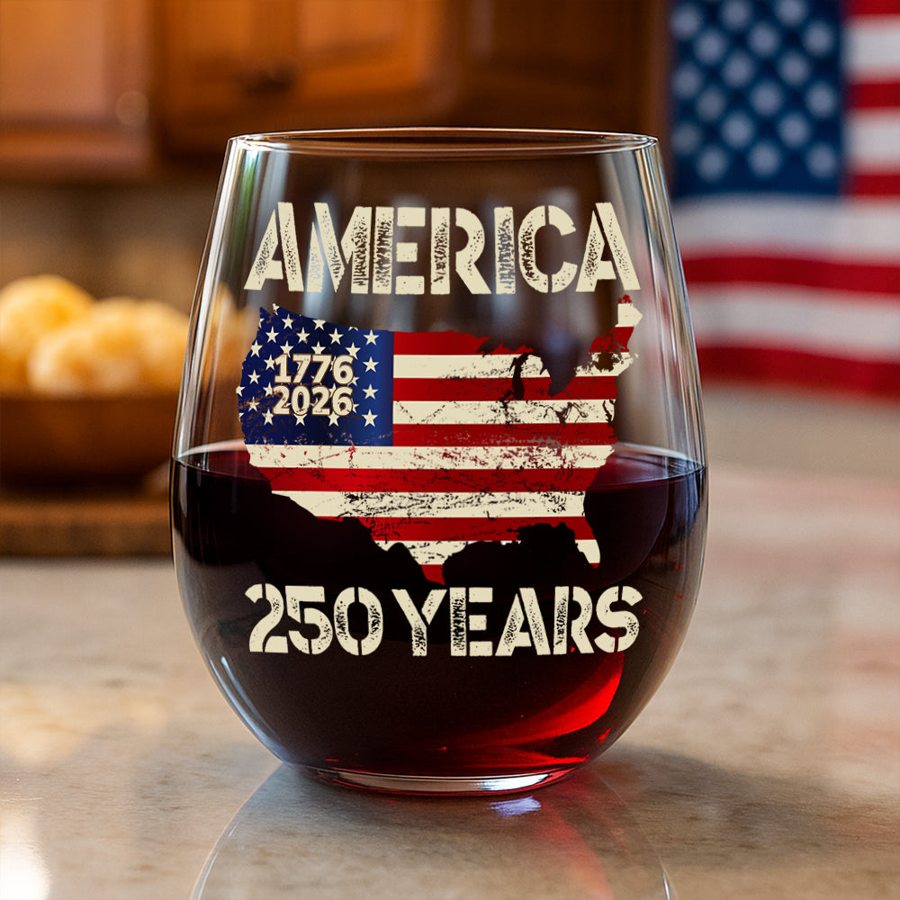 250 Years America Anniversary 250th Independence Day Wine Glass HA75 897358