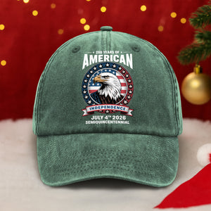 250 Years of America Anniversary Independence Day 2026 Washed Denim Baseball Cap CH07 896760
