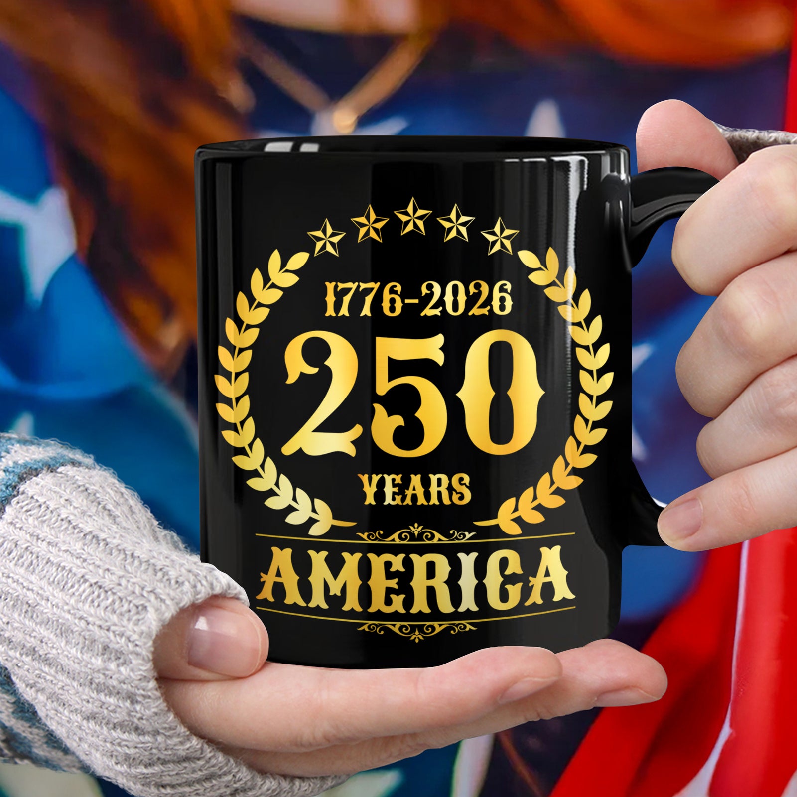 America 250 Years America 250th Anniversary Black Mug HA75 897420