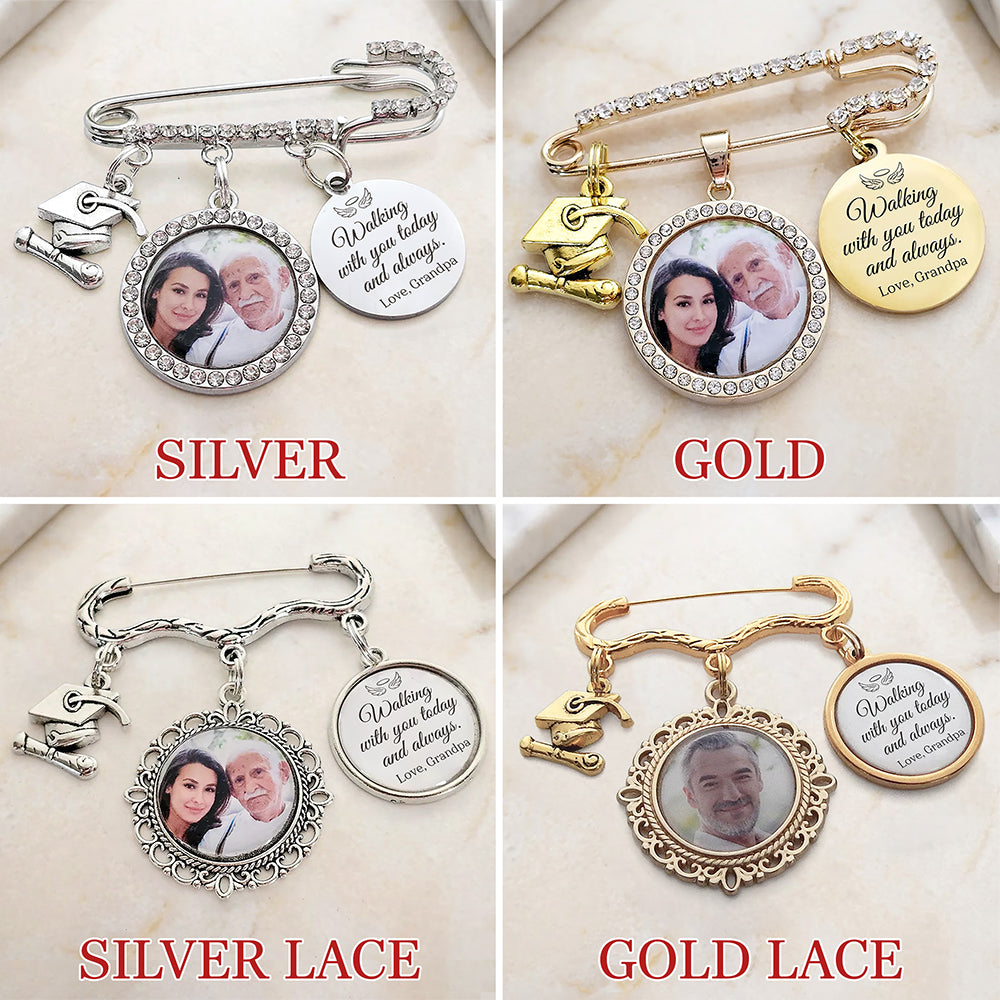 Personalized Photo Remembering Loved Ones Graduation Cap Memorial Tassel Picture Lapel Pin HA75 920764