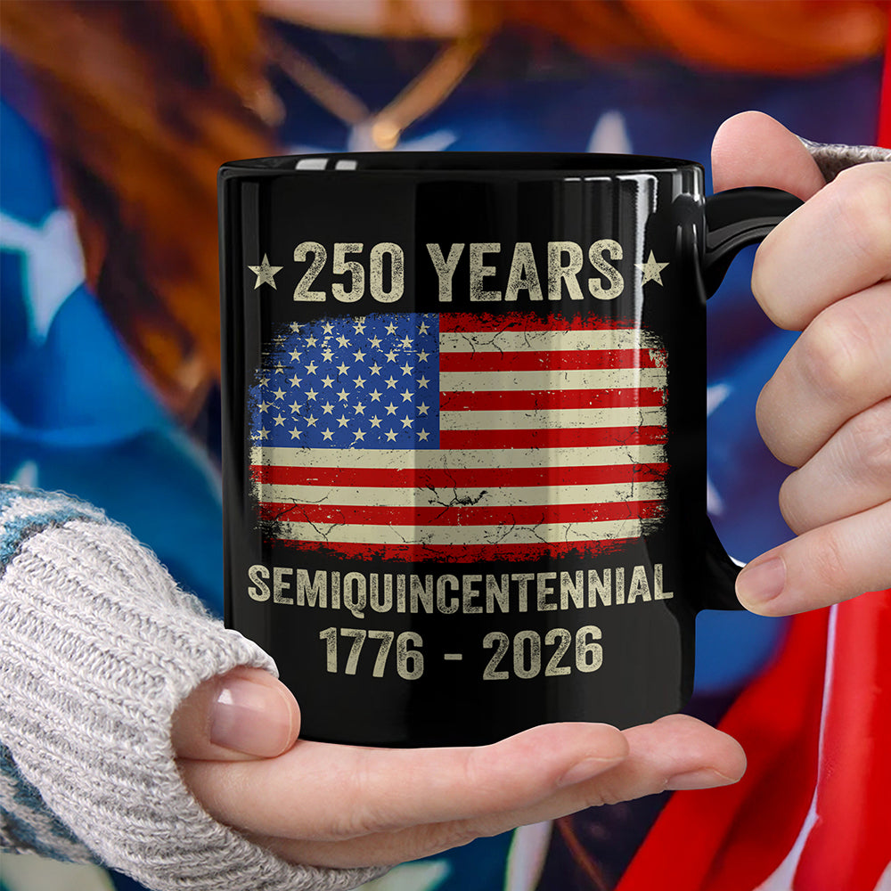 Celebrate 250th Anniversary United States Semiquincentennial Black Mug HO82 894772