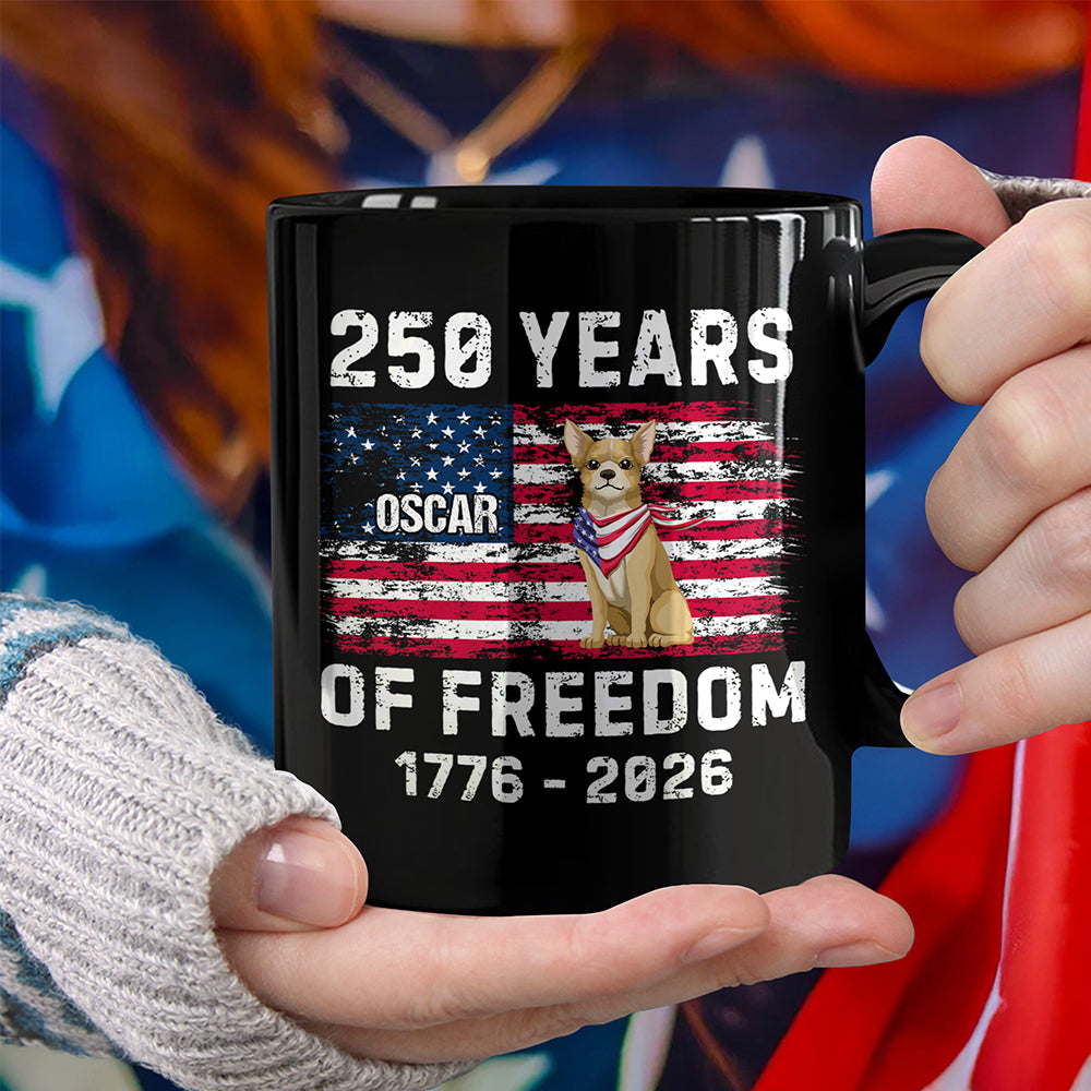 Custom Dog America 250 of Freedom Black Mug For Dog Lovers LM32 895317