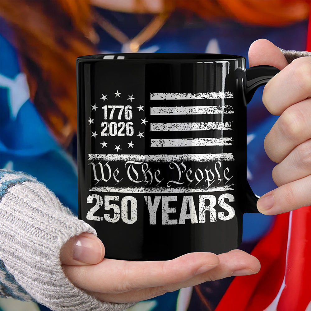 250 Years USA 250th Birthday 1776-2026 Eagle Flag Black Mug HO82 894578