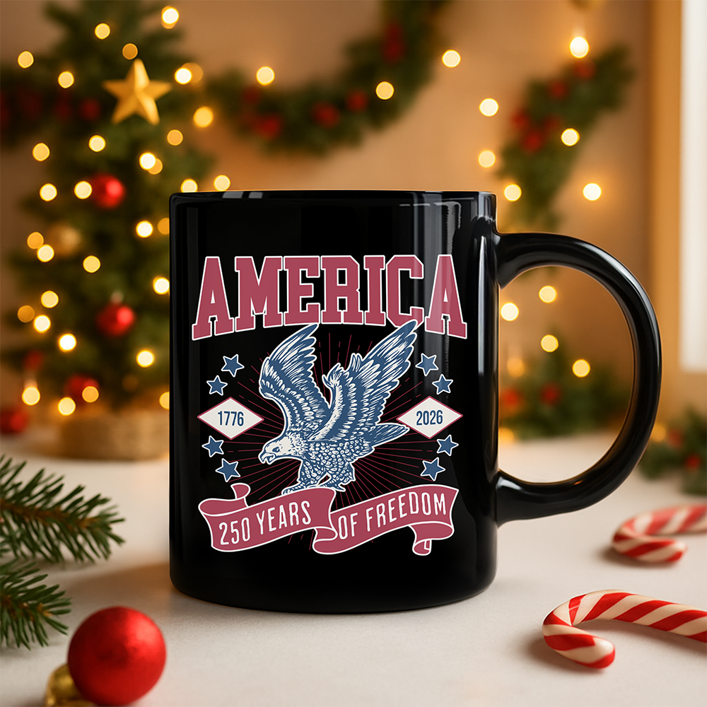 America 1776 - 2026 250 Years Of Freedom Black Mug HA75 897018