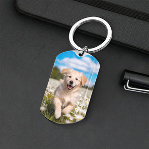 Custom Photo Don't Cry For Me - Memorial Metal Keychain Sympathy Gift, Gift For Pet Owners, Pet Lovers HO82 894494