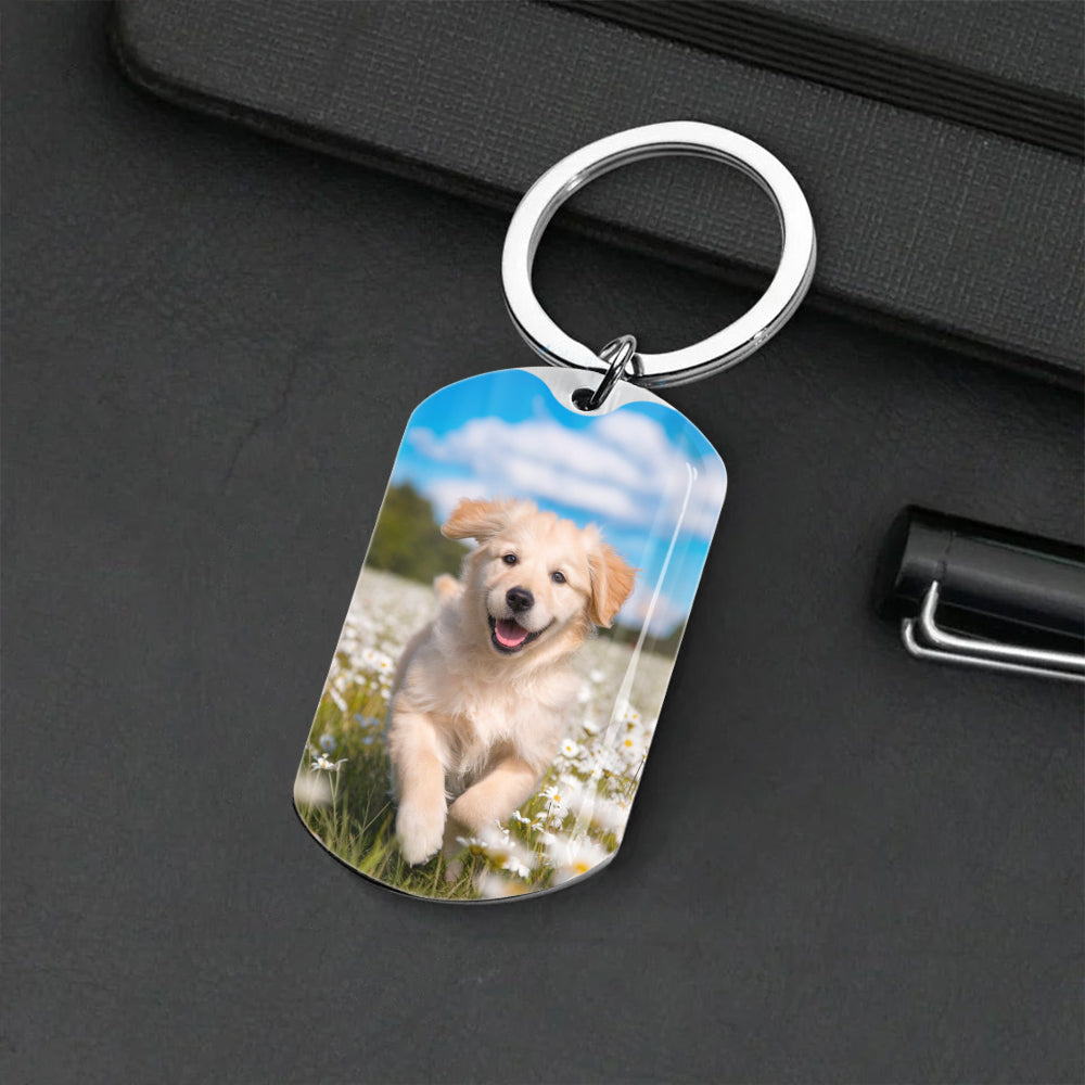Custom Photo Don't Cry For Me - Memorial Metal Keychain Sympathy Gift, Gift For Pet Owners, Pet Lovers HO82 894494