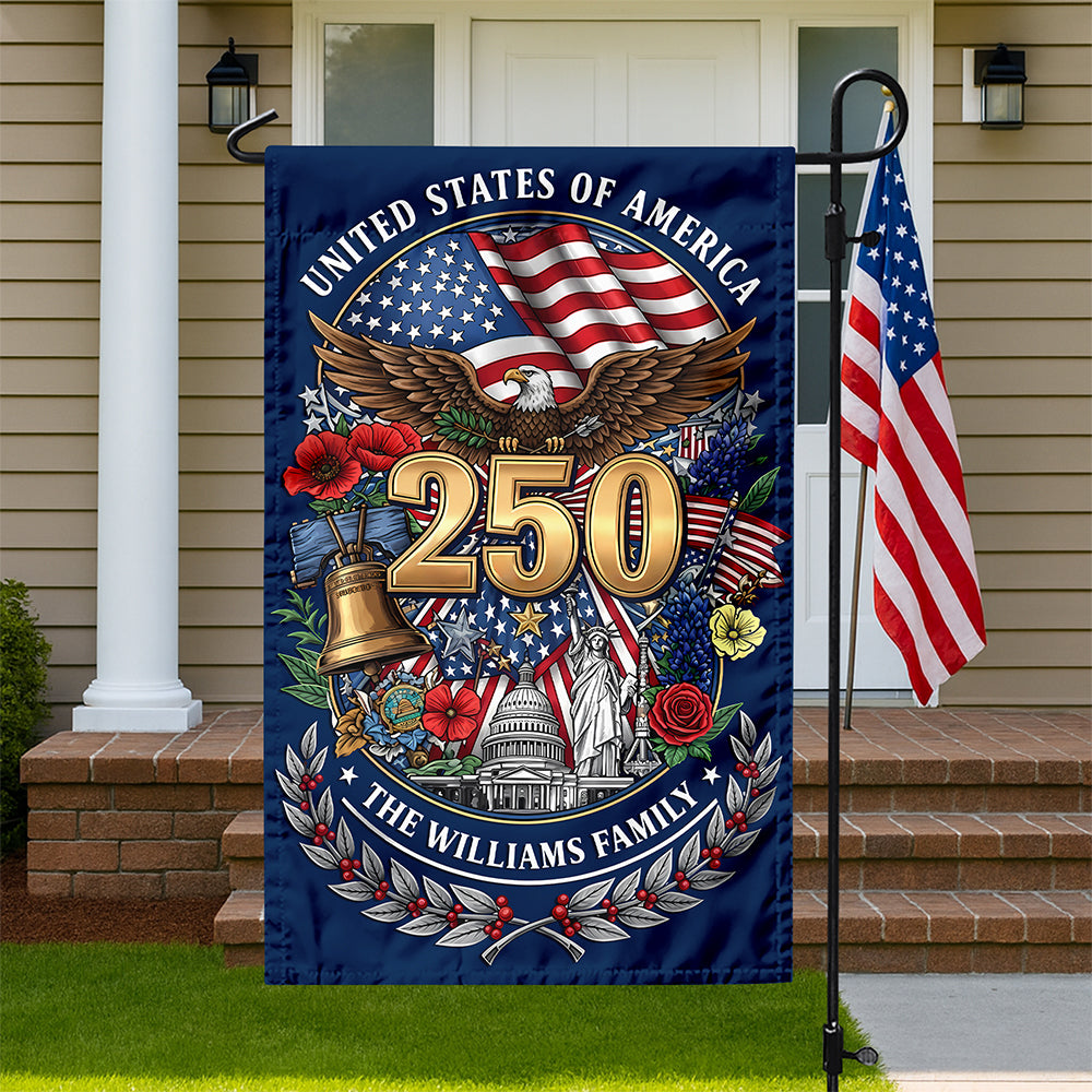 Custom Family Name United States Of America Statue Of Liberty 250th Anniversary Garden Flag LM32 669293