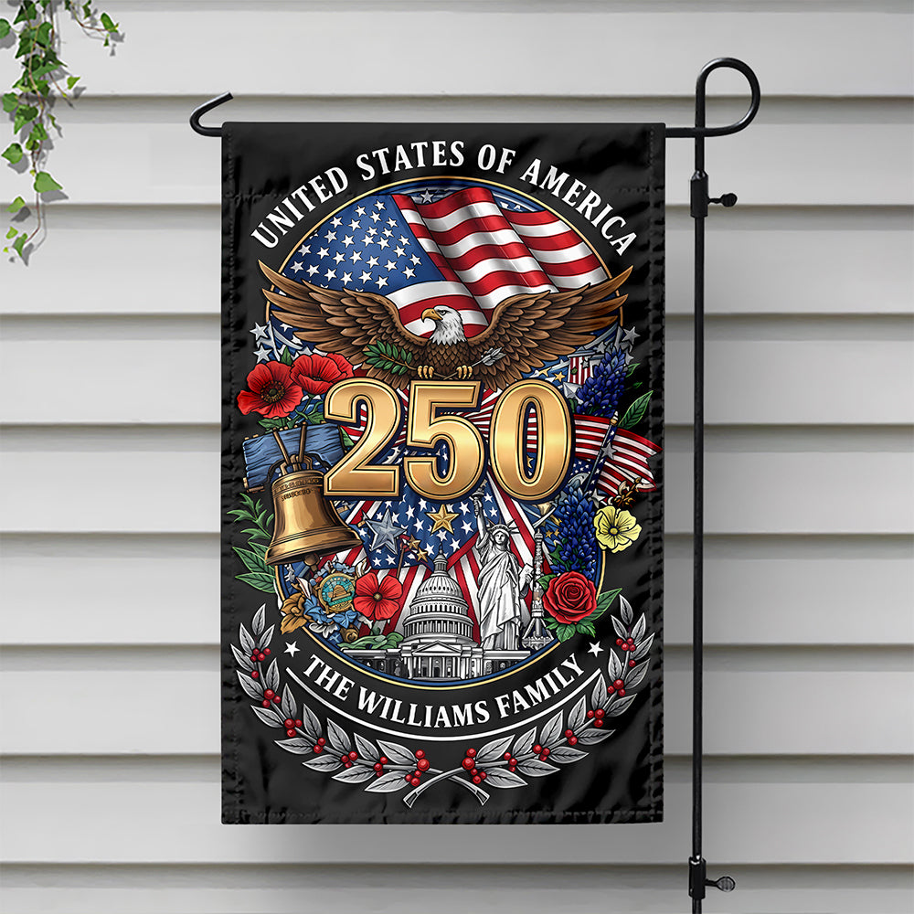 Custom Family Name United States Of America Statue Of Liberty 250th Anniversary Garden Flag LM32 669293
