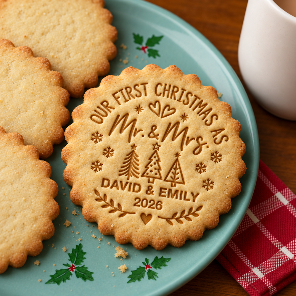 Personalized Our First Christmas As Mr And Mrs Cookie Stamp HA75 922220