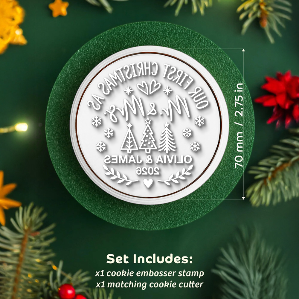 Personalized Our First Christmas As Mr And Mrs Cookie Stamp HA75 922220