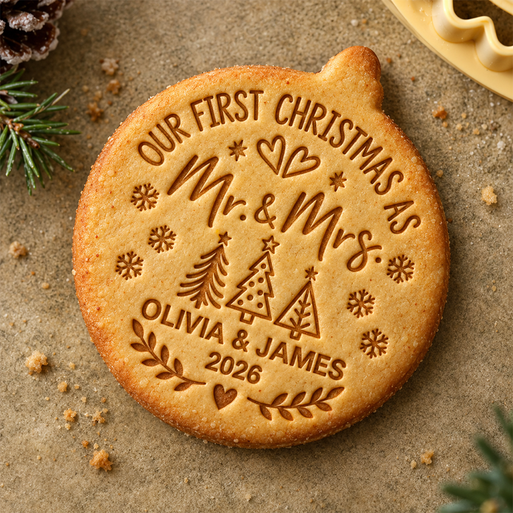 Personalized Our First Christmas As Mr And Mrs Cookie Stamp HA75 922220