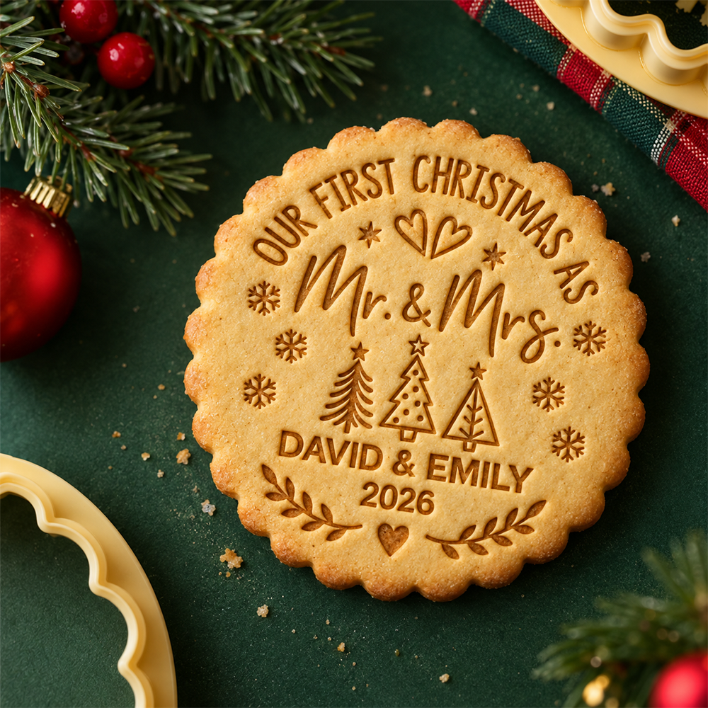 Personalized Our First Christmas As Mr And Mrs Cookie Stamp HA75 922220