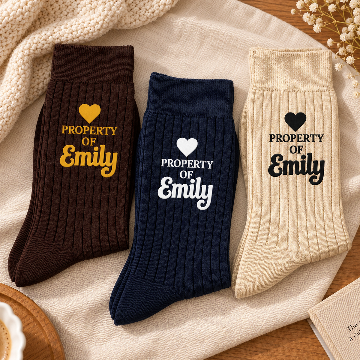 Personalized Property Of Wife Embroidered Socks Couple Gift HO82 903830